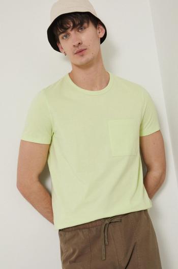 Bavlněné tričko Medicine zelená barva, hladké