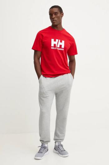 Bavlněné tričko Helly Hansen HH LOGO červená barva, s potiskem, 30396