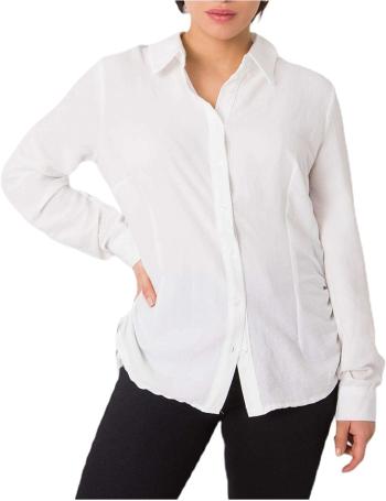 Bílá dámská košile s řasením vel. L