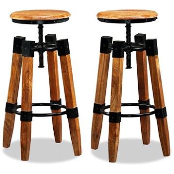 Barové stoličky 2 ks masivní mangovníkové dřevo (244589)