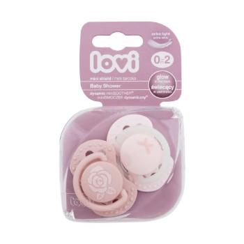 LOVI Baby Shower Dynamic miniSoother Girl 0-2m 2 ks dudlík pro děti