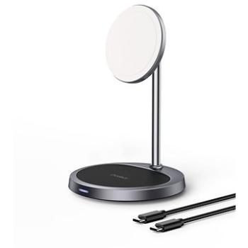 ChoeTech MFM 2in1 Holder Magnetic Wireless Charger For iPhone 12/13/14 Series grey (T575-GY-MFM)