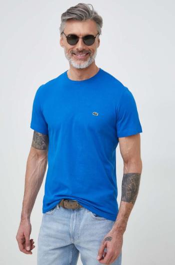 Bavlněné tričko Lacoste tmavomodrá barva