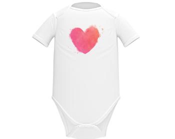 Dětské body krátký rukáv BIO watercolor heart