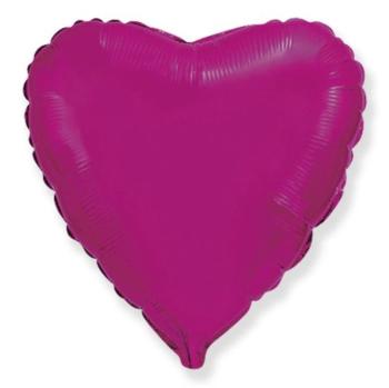 Balón foliový 45 cm Srdce tmavě růžové FUCHSIE - Flexmetal