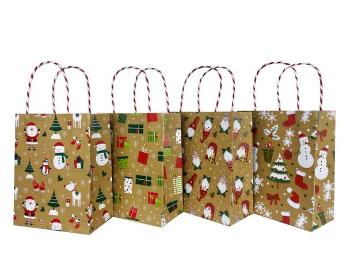TORO Papírová dárková taška 23x18x10cm MIX zlaté vánoce