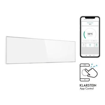 Klarstein Wonderwall 300 Smart, infrapanel, infračervený ohřívač, 30 x 100 cm, 300 W, časovač, IP24, bílý