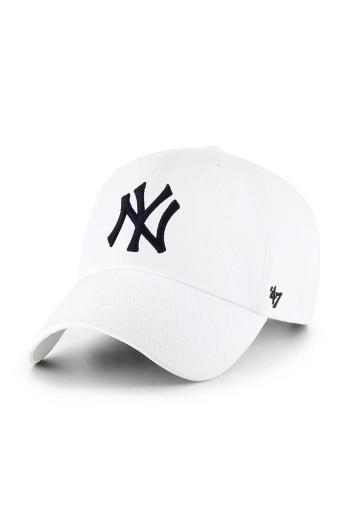 Bavlněná baseballová čepice 47brand Mlb New York Yankees bílá barva, s aplikací