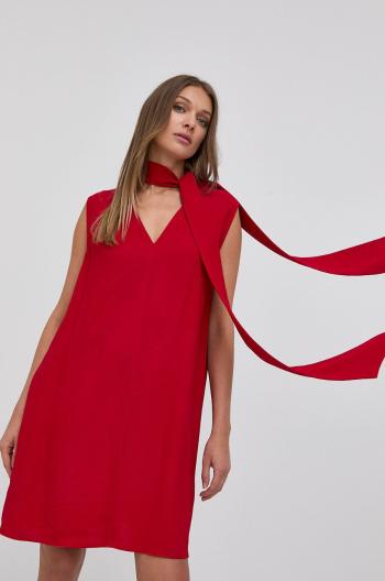 Šaty Victoria Beckham červená barva, mini, oversize