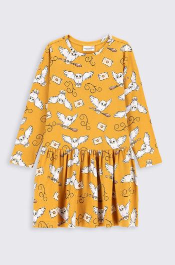 Dívčí šaty Coccodrillo žlutá barva, mini