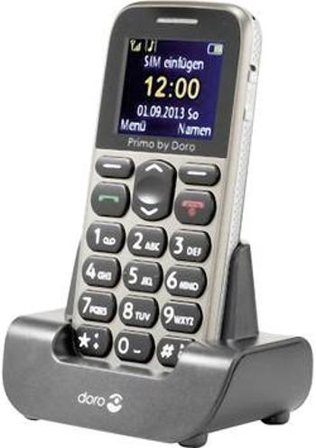 Primo by DORO 215 telefon pro seniory nabíjecí stanice, tlačítko SOS béžová