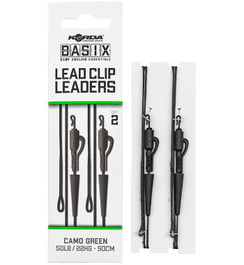 Korda montáž basix lead clip leaders 2 ks 22 kg 50 cm