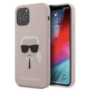 KLHCP12LSLKHLP Karl Lagerfeld Head Silikonový Kryt pro iPhone 12 Pro Max 6.7 Light Pink