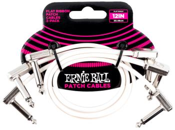 Ernie Ball 12" Flat Ribbon Patch Cable White 3 Pack