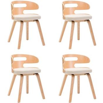 Jídelní židle 4 ks krémové ohýbané dřevo a umělá kůže (278852)