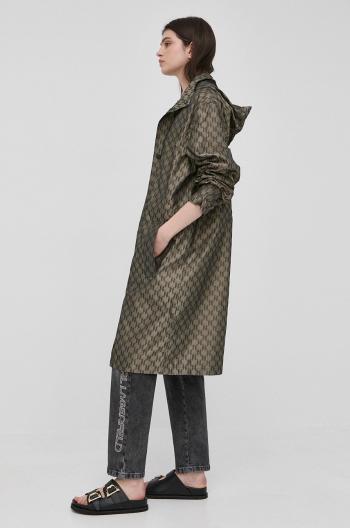 Bunda Karl Lagerfeld dámská, zelená barva, přechodná