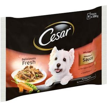 Cesar kapsička masový výběr ve šťávě pro dospělé psy 4 × 100 g (8410136020759)