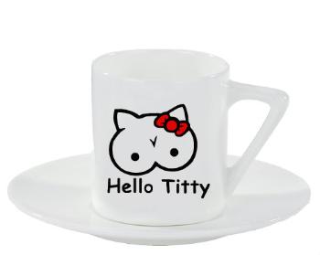 Espresso hrnek s podšálkem 100ml Hello titty