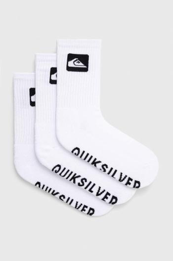 Ponožky Quiksilver 3-pack pánské, bílá barva