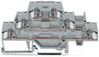 Trojitá svorka na DIN lištu WAGO 280-889, osazení: L, pružinová svorka, 5 mm, šedá, 50 ks
