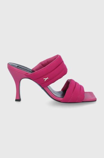 Pantofle Patrizia Pepe dámské, fialová barva, na podpatku