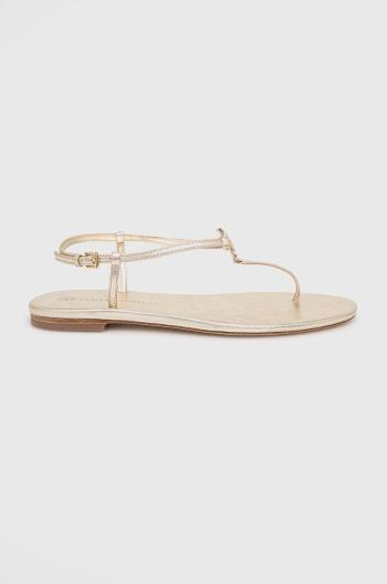 Kožené sandály Tory Burch Capri dámské, zlatá barva