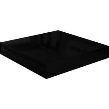 Shumee plovoucí nástěnná černá vysoký lesk 23×23,5×3,8 cm MDF, 323760 (323760)