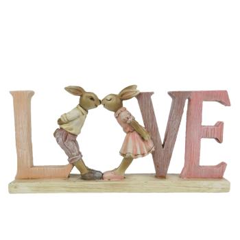 Velikonoční dekorace králíků Love - 19*3*9 cm 6PR3289