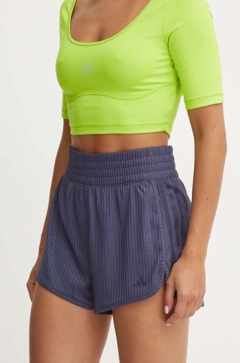 Tréninkové šortky adidas Performance Pacer tmavomodrá barva, hladké, high waist, IK5457