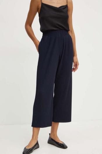 Kalhoty Max Mara Leisure dámské, tmavomodrá barva, střih culottes, high waist, 2426786027600