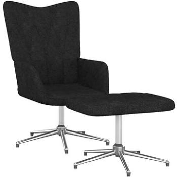 Relaxační křeslo se stoličkou černé textil, 327606 (327606)