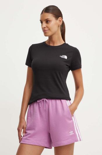 Bavlněné tričko The North Face W S/S Redbox Slim Tee černá barva, NF0A87NMJK31