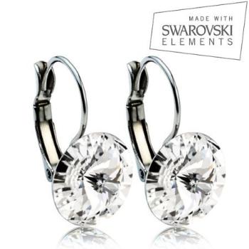 Ocelové náušnice RIVOLI 12 mm SWAROVSKI Elements Crystal ASW01