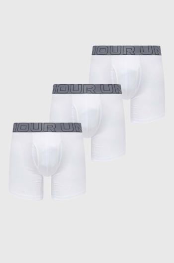 Boxerky Under Armour 3-pack pánské, bílá barva