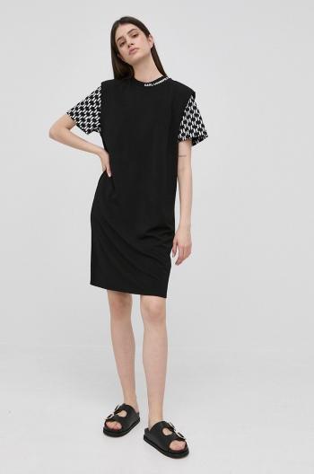 Šaty Karl Lagerfeld černá barva, mini, jednoduchý