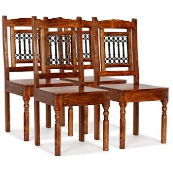 Jídelní židle 4 ks masiv sheeshamový povrch klasický styl (275271)