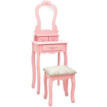Toaletní stolek se stoličkou růžový 50 × 59 × 136 cm pavlovnia (289311)
