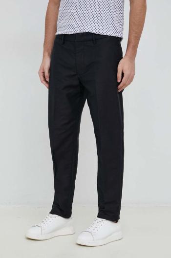 Kalhoty Emporio Armani pánské, tmavomodrá barva, jednoduché