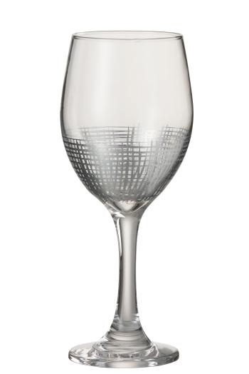 Sklenička na víno se stříbrnou mřížkou Silver Glass - Ø 8*21 cm 86197