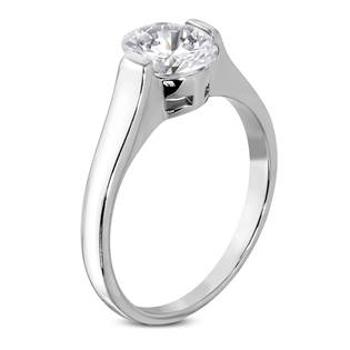 Šperky4U Ocelový prsten se zirkonem - velikost 50 - OPR1012-50