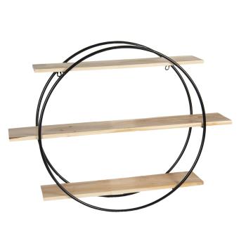 Kulatý kovový nástěnný stojan Circle s poličkami - 80*16*60 cm 50467