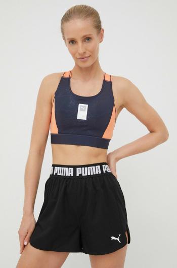 Tréninkové šortky Puma 521806 dámské, černá barva, hladké, high waist