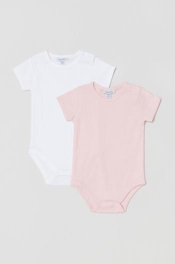 Bavlněné kojenecké body OVS (2-pack) růžová barva