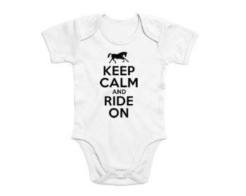 Dětské body krátký rukáv premium Keep calm and ride on