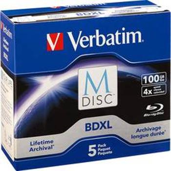 M-DISC Blu-ray XL 100 GB Verbatim Jewelcase, 98913, 5 ks