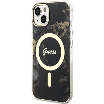 Guess Marble IML MagSafe Kompatibilní Zadní Kryt pro iPhone 14 Black (GUHMP14SHTMRSK)