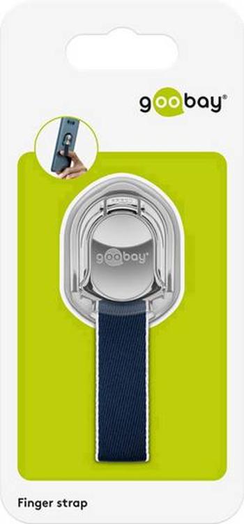 Stojan na mobilní telefon Goobay Finger Strap (silber/blau) N/A, stříbrnomodrá