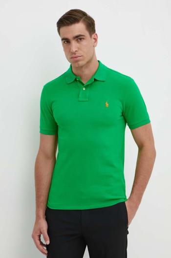 Bavlněné polo tričko Ralph Lauren zelená barva, 710536856