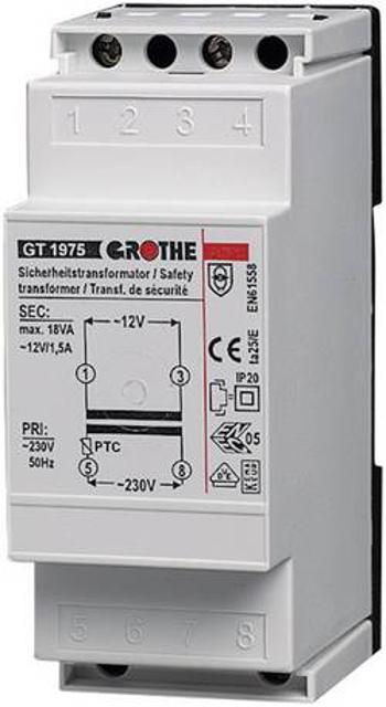 Zvonkový transformátor na lištu Grothe GT 1965, 8 V, 230-240 V/AC, 14102