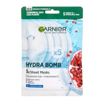 Garnier Skin Naturals Hydra Bomb 5 ks pleťová maska pro ženy na rozjasnění pleti; na dehydratovanou pleť